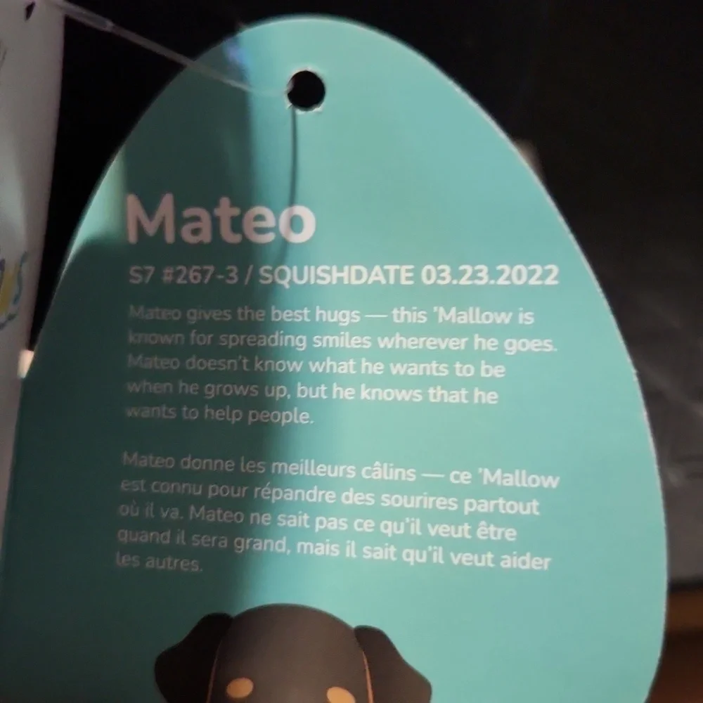 Mateo Squishmallows Dog 2022 NWT Rotwiler